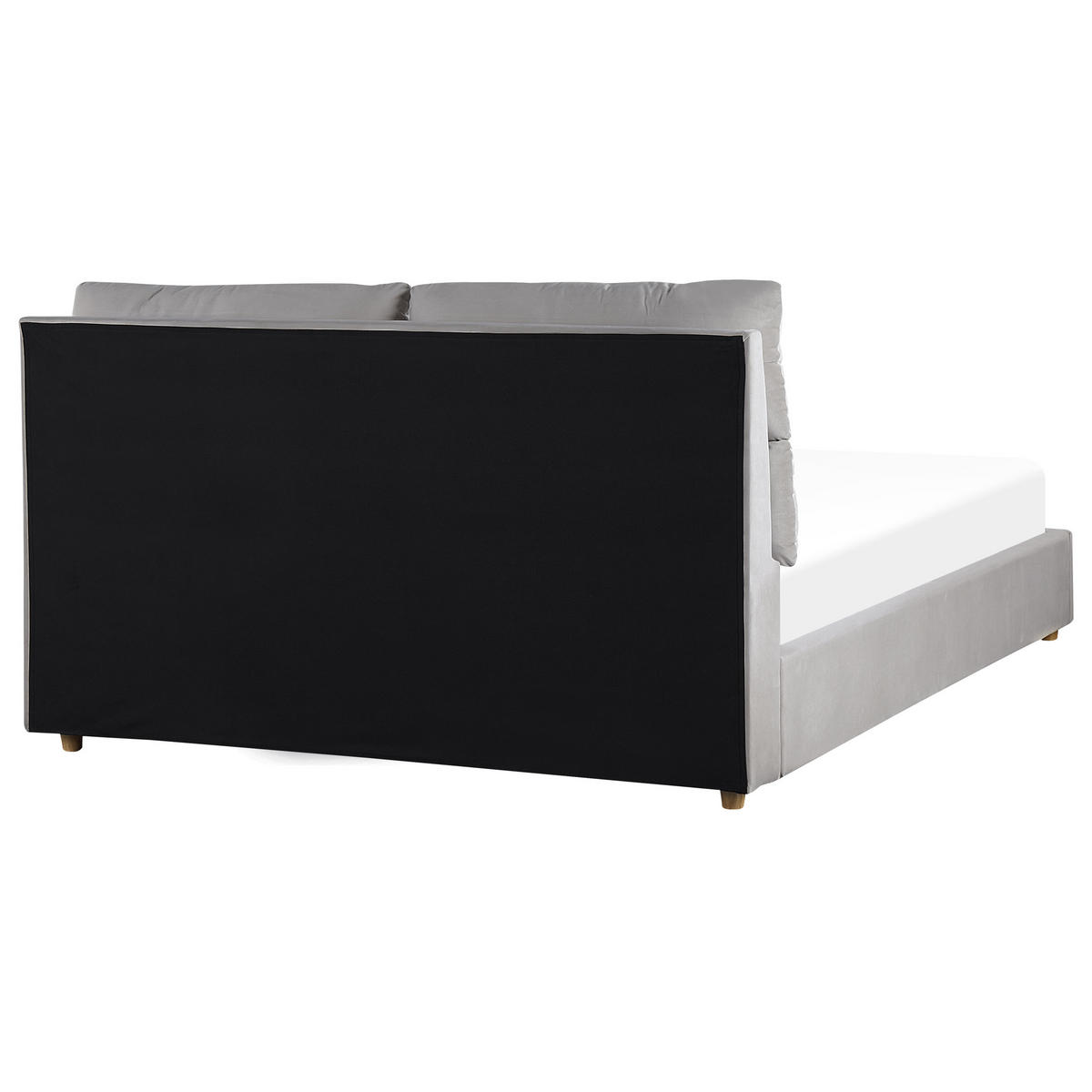 POLSTERBETT 160/200 cm Hellgrau Batilly - Hellgrau, Textil (160/200cm) - Beliani