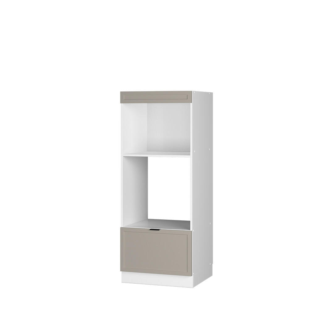 MIKROWELLENSCHRANK Fame-Line GrauBeige 60 cm offen - Weiß/Grau, Holzwerkstoff (60/153.6/58.1cm) - Vicco