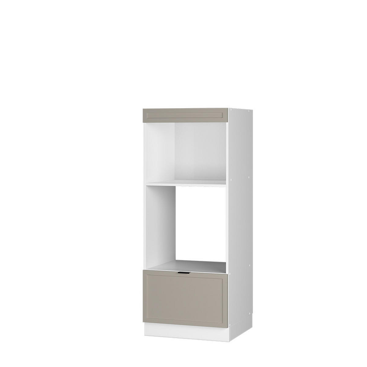 MIKROWELLENSCHRANK Fame-Line GrauBeige 60 cm offen - Weiß/Grau, Holzwerkstoff (60/153.6/58.1cm) - Vicco