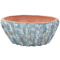 BLUMENTOPF Blau Ostrya - Blau, Naturmaterialien (24cm) - Beliani