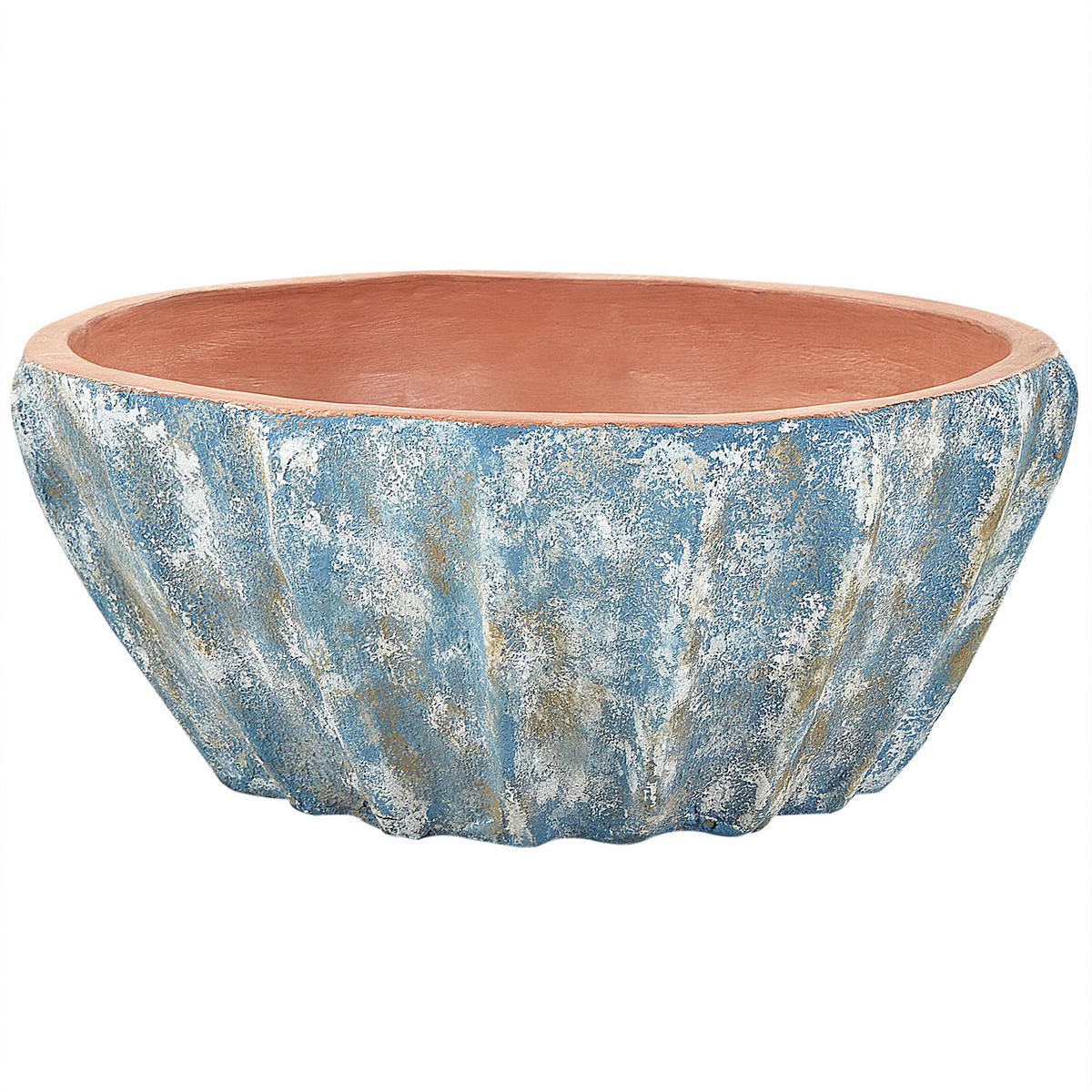 BLUMENTOPF Blau Ostrya - Blau, Naturmaterialien (24cm) - Beliani