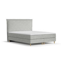 KONTINENTALBETT Calma Hellgrau 120/200 cm mit Matratze und Topper - Hellgrau/Naturfarben, Holz/Holzwerkstoff (120/200cm) - Maison de Reve