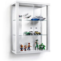 HÄNGEVITRINE 25/60/80 cm mit 2 höhenverstellbaren Glasböden - Transparent/Silberfarben, Glas/Holzwerkstoff (60/80/25cm) - K-Möbel