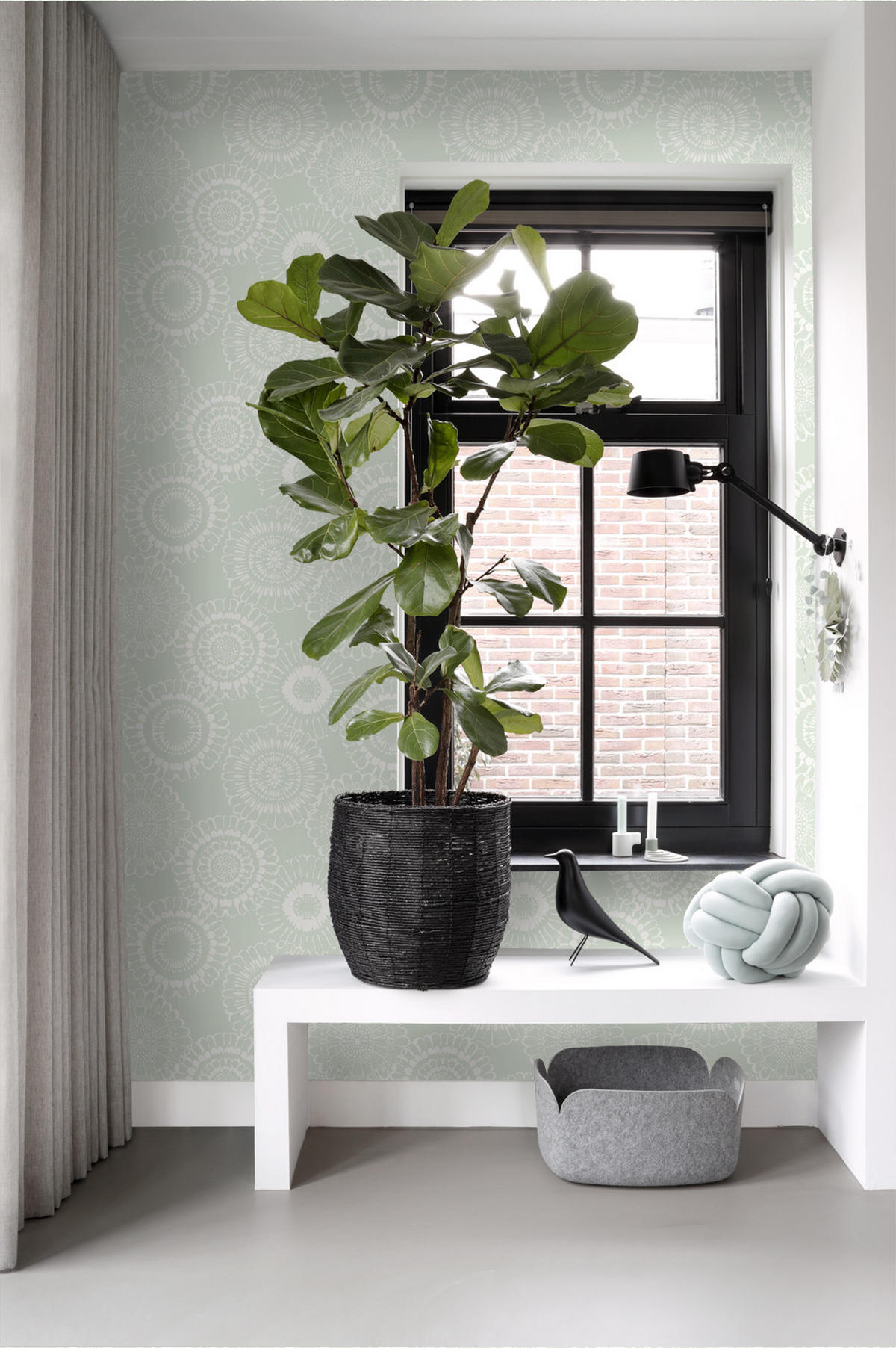 TAPETE Blumen 53 cm x 10.05 m - Grün, Papier (53/0.1cm) - ESTAhome