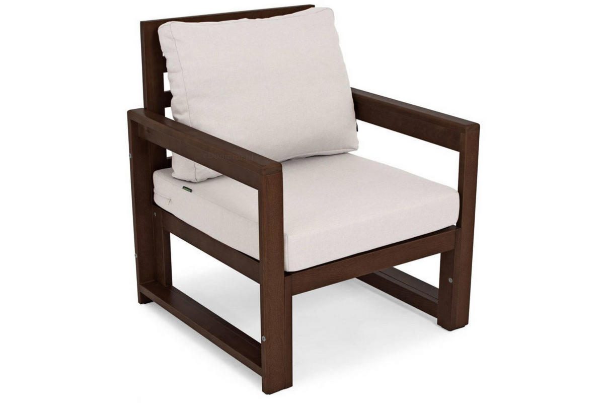 GARTENSESSEL Malta Hellbraun, mit dunkelbraunen Beinen - Grau, Holzwerkstoff (69/82/68cm) - Bettso