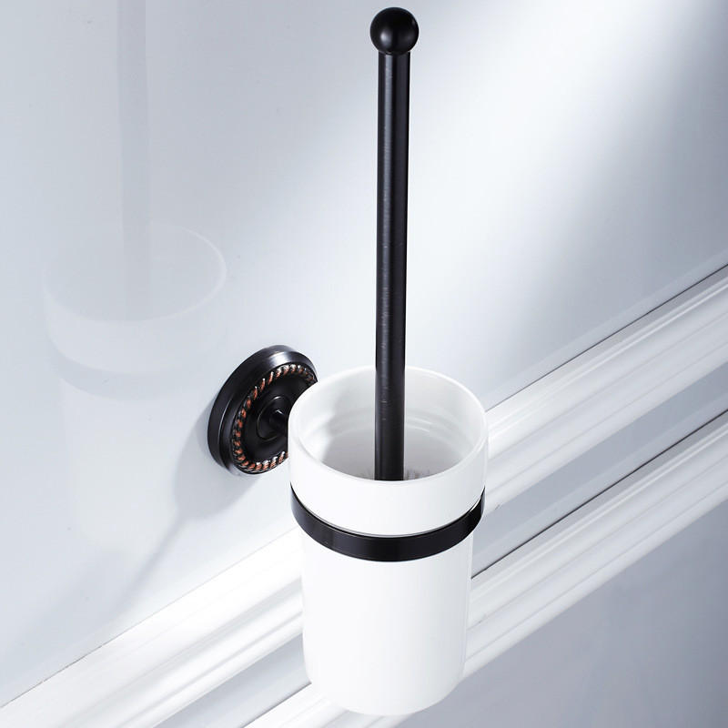 TOILETTENBÜRSTENHALTER – Schwarz (17 x 10,5 x 36,5 cm) - Schwarz, Metall (14/37/9cm)
