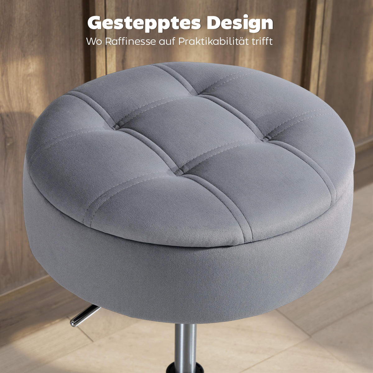BARHOCKER Grau 39.0/39.0/65.0cm - Grau, Textil (39/65/39cm)