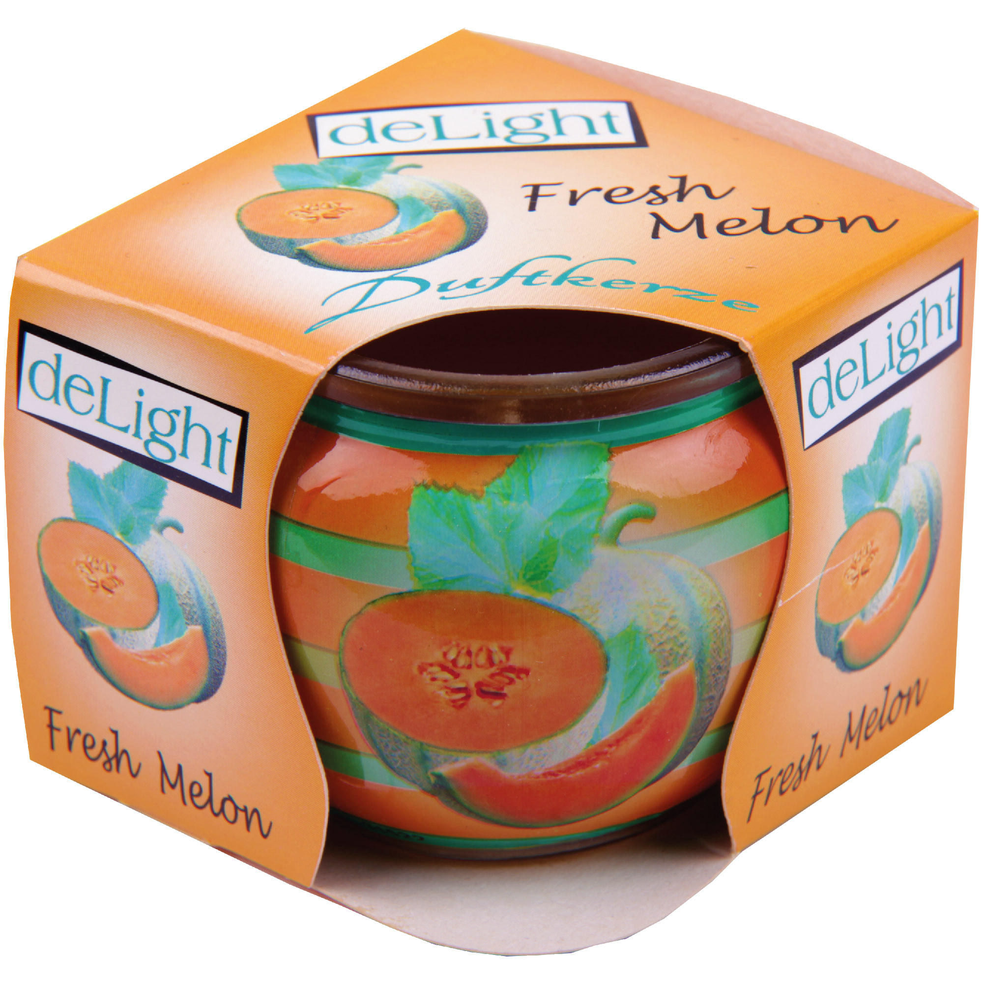 DUFTKERZE "Motiv" Kerze Raumduft Fresh Melon - Orange, Naturmaterialien (7/6cm)