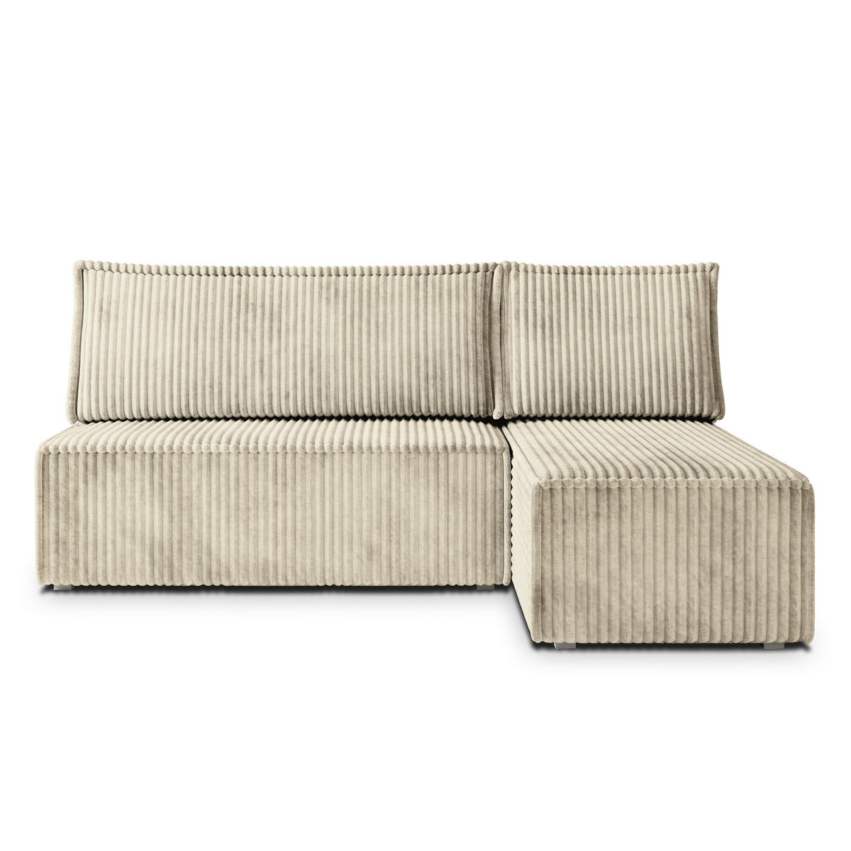 ROHOVÁ SEDAČKA BRISO krémová - šedá/krémová, dřevo/textil (200/140cm) - MASSENO