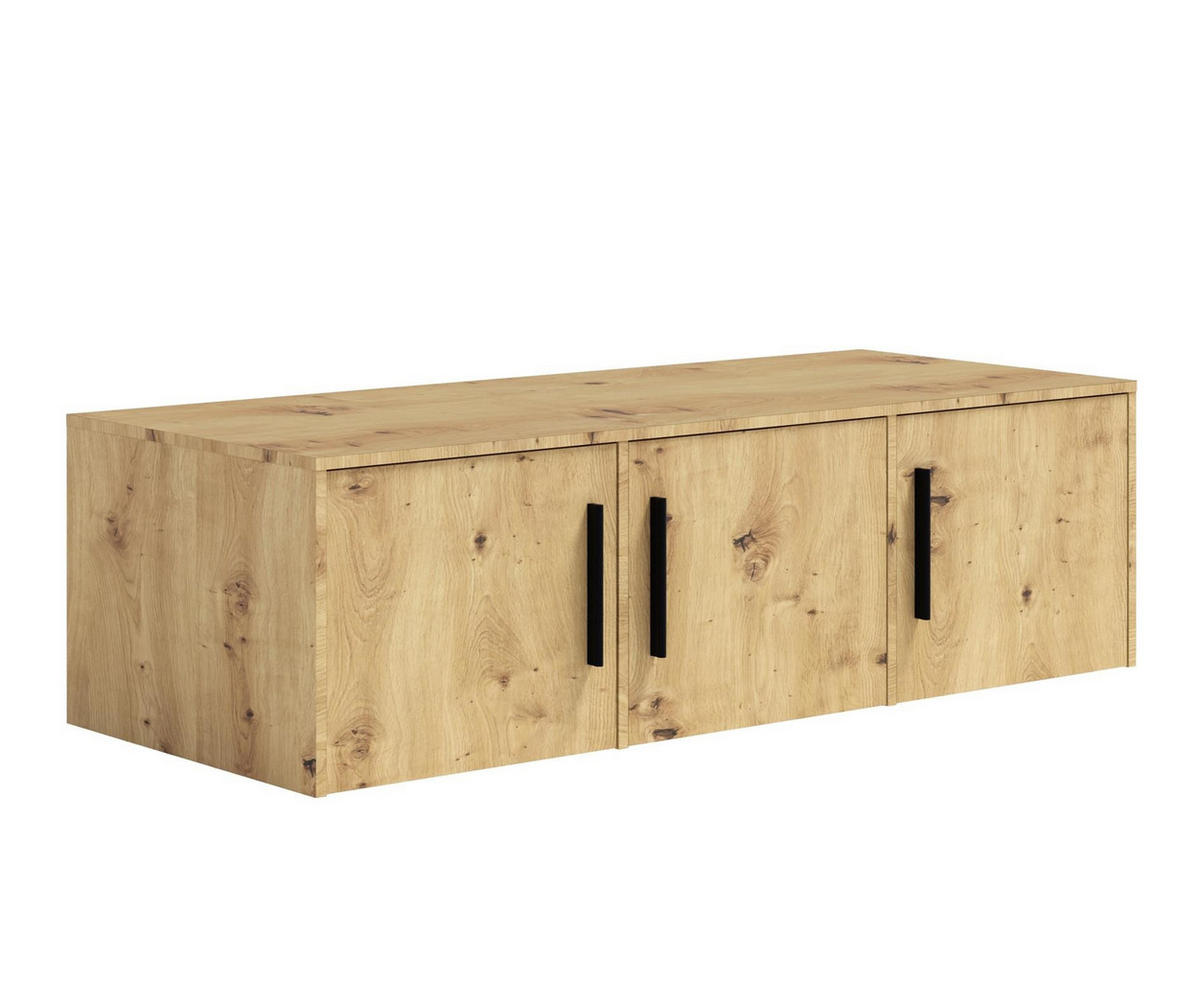 KLEIDERSCHRANK Maxivo Artisan Eiche, dreitüriger Kippschrank mit Schubladen und Spiegel, Erweiterung - Schwarz/Eiche Artisan, Holzwerkstoff (150/248/59cm) - Bettso