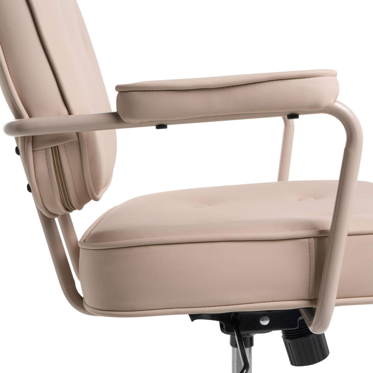 SCHREIBTISCHSTUHL Kunstleder Sandbeige Paramus - Sandfarben, Kunststoff (60/81/65cm) - Beliani