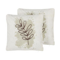 DEKOKISSEN 2er-Set Beige 45/45 cm Calendula - Beige, Textil (45/45cm) - Beliani