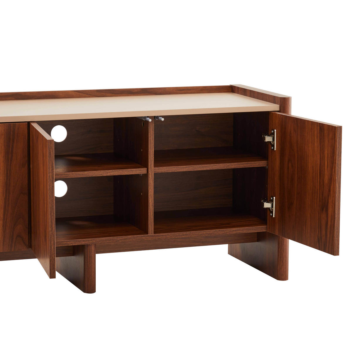 TV-SCHRANK 120 cm, dunkles holz - Braun, Holz (40/55/120cm) - Oviala