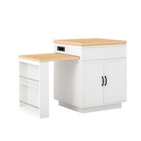 KÜCHENINSEL 125,5×71×93 cm aus MDF mit LED & USB-Ladestation, weiß - Weiß, Holzwerkstoff (71/93/125.5cm) - Luhomfu