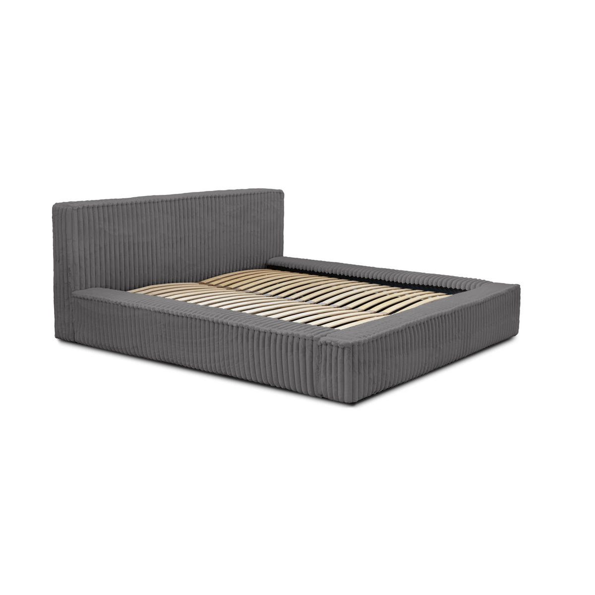 POLSTERBETT Doppelbett Lettera 140x200 - Grau, Holz/Textil (140/200cm) - Fedve