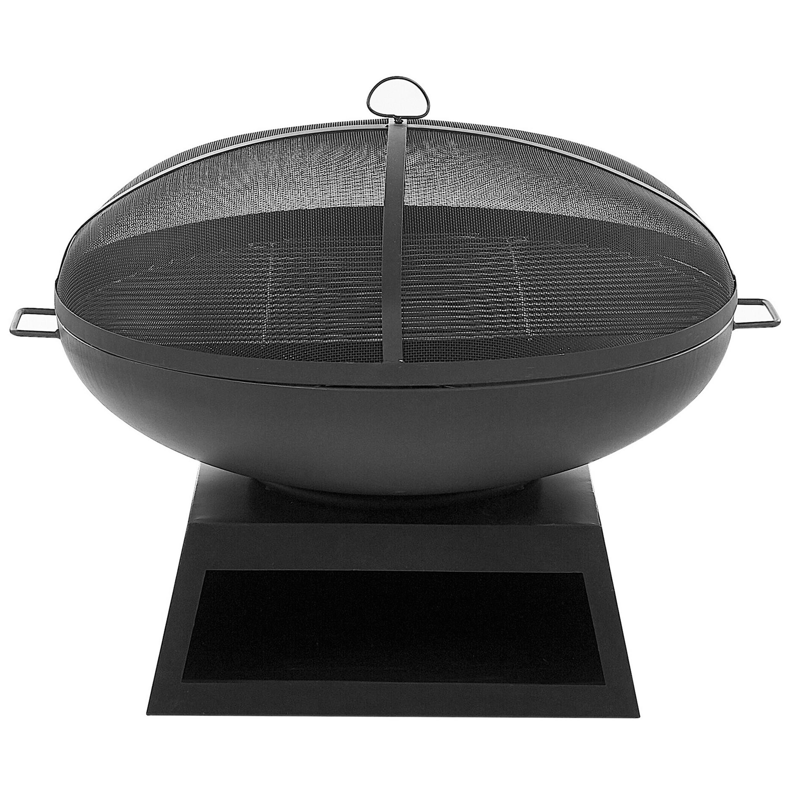 FEUERSTELLE Stah schwarz rund mit Ablage Semeru - Schwarz, Metall (76/60/76cm)