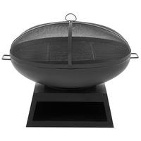 FEUERSTELLE Stah schwarz rund mit Ablage Semeru - Schwarz, Metall (76/60/76cm)
