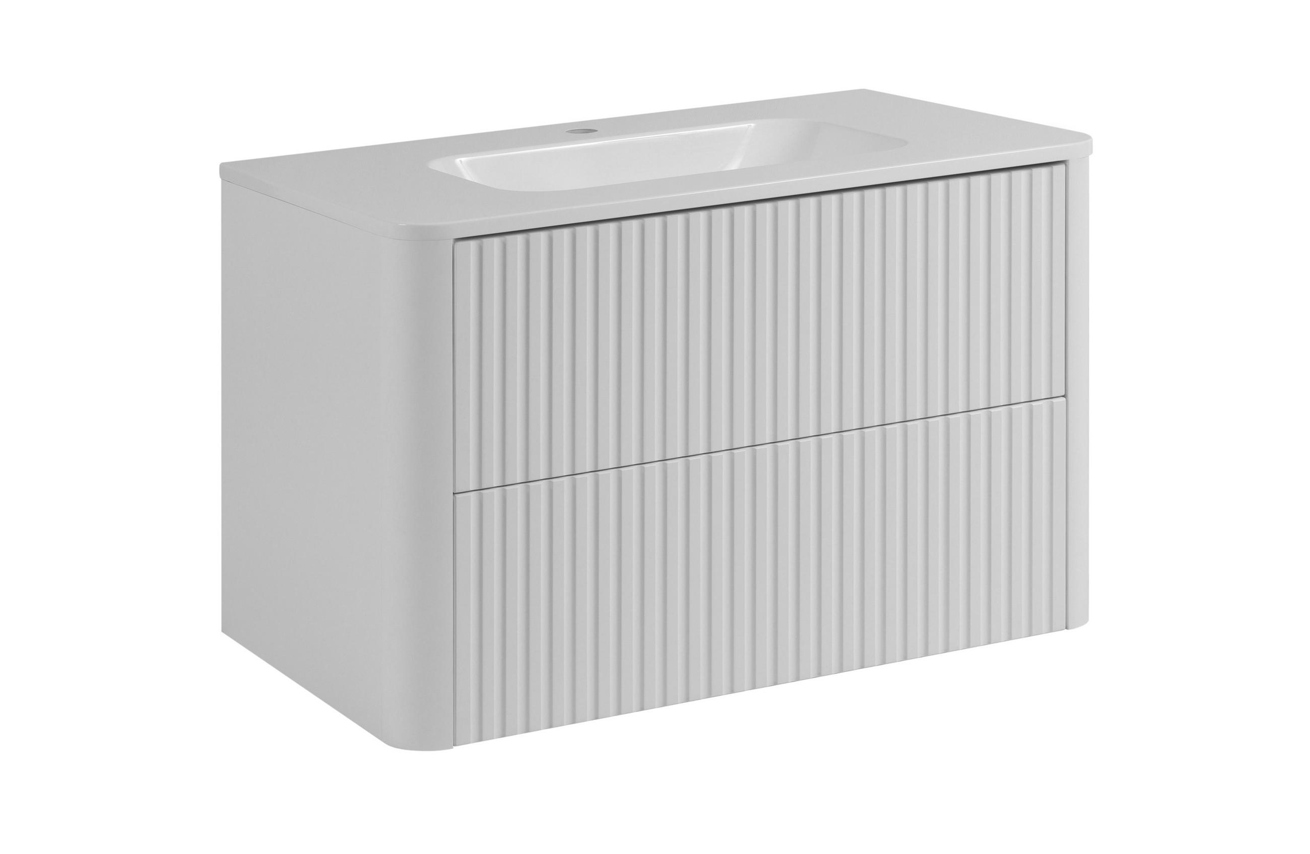 3XE Living Badezimmerschrank: Weiß 80.3x48.4x43.7 cm