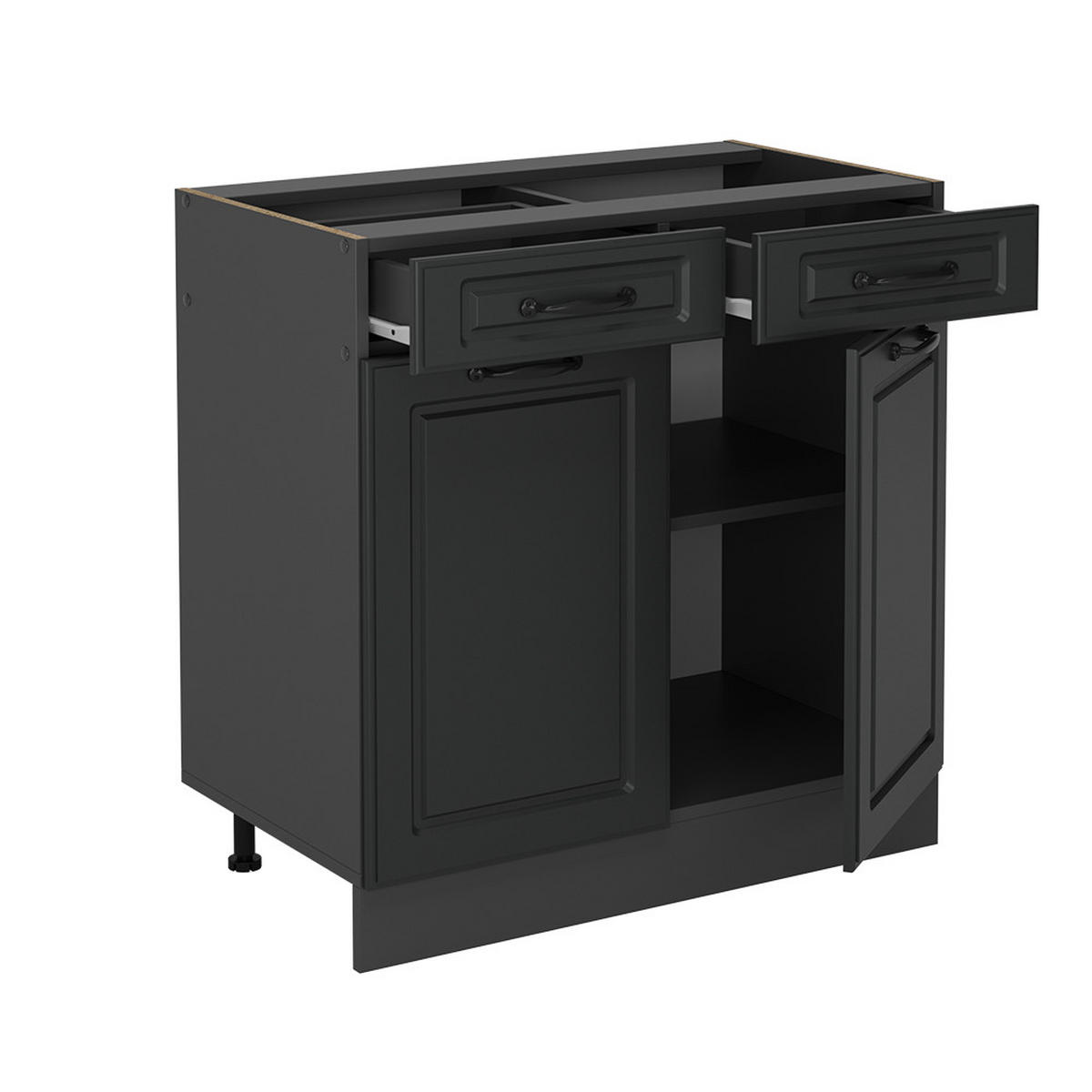 KÜCHENUNTERSCHRANK R-Line Anthrazit Landhaus 80 cm , AP Anthrazit - Anthrazit, Holzwerkstoff (80/81.6/60cm) - Vicco