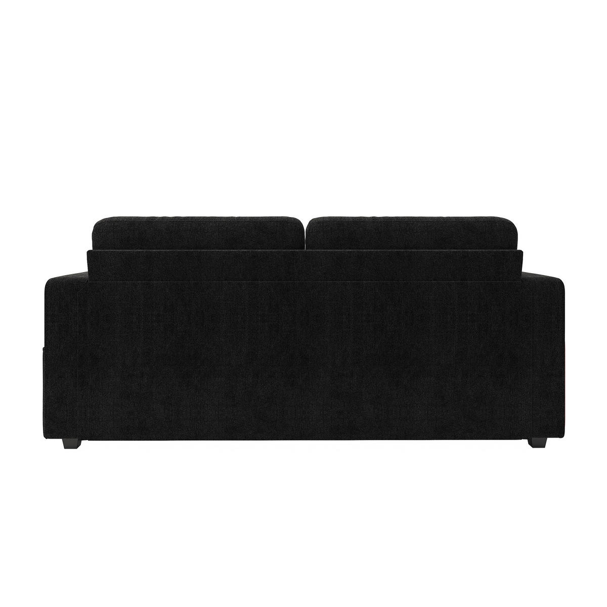 2-SITZER-SOFA DE-33930 mit 2 Stauraumschubladen Schwarz - Schwarz, Metall (75/82/172cm) - ComfortXL