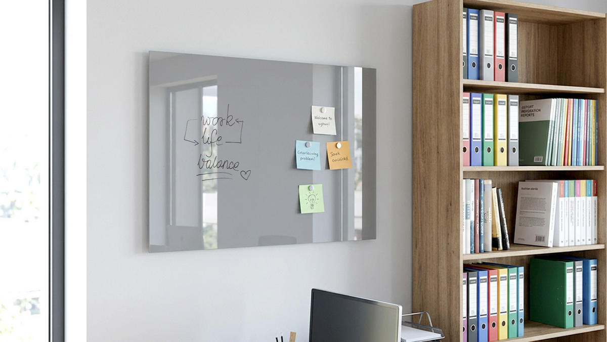 GLASBOARD, grau 60x40cm - rahmenloses Glasboard - Grau, Glas (60/40/0.7cm) - ALLboards
