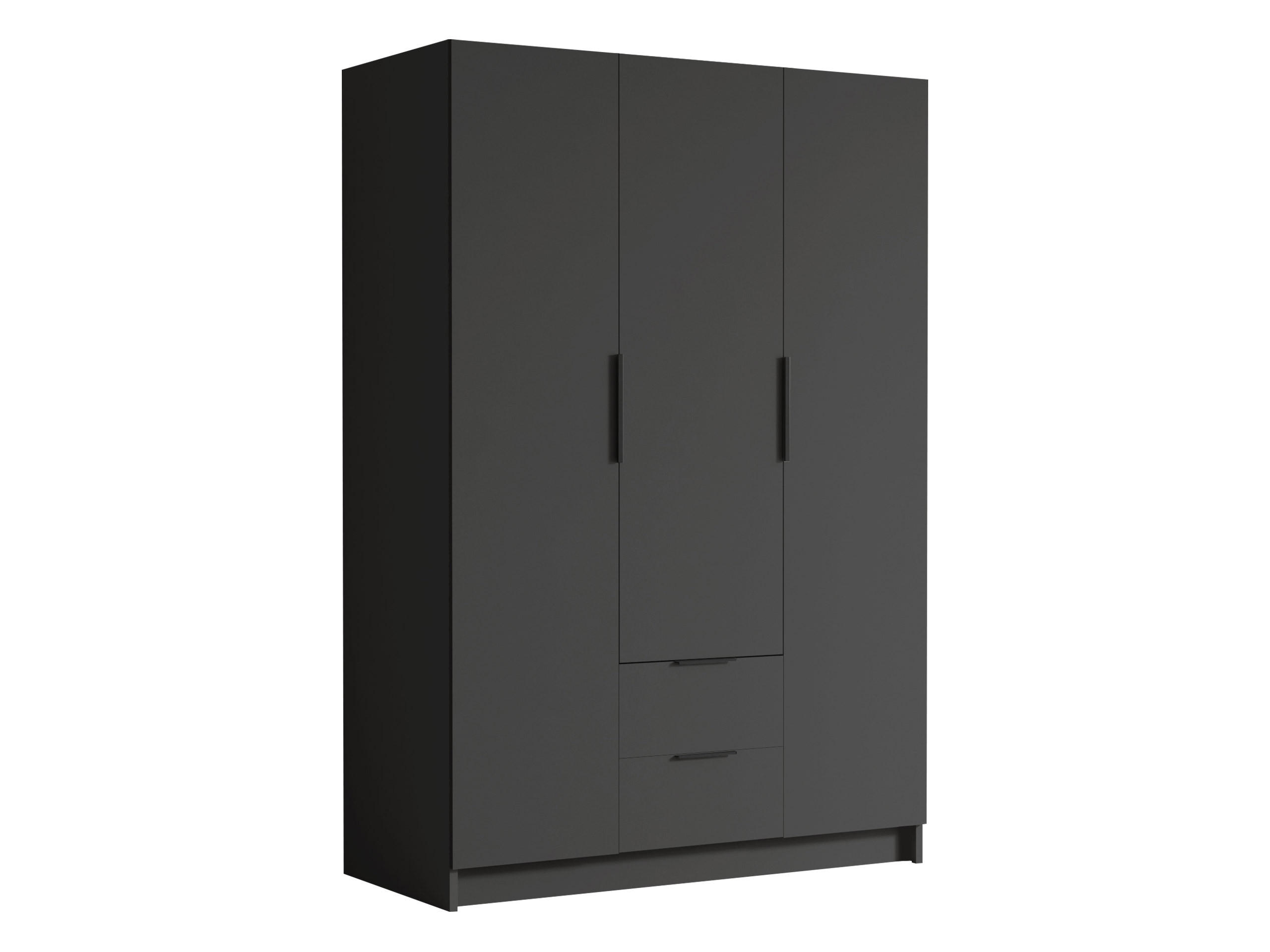 KLEIDERSCHRANK Calwi I - Schwarz, Holzwerkstoff/Kunststoff (150/216/60cm) - MIRJAN24