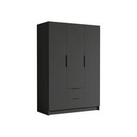 KLEIDERSCHRANK Calwi I - Schwarz, Holzwerkstoff/Kunststoff (150/216/60cm) - MIRJAN24