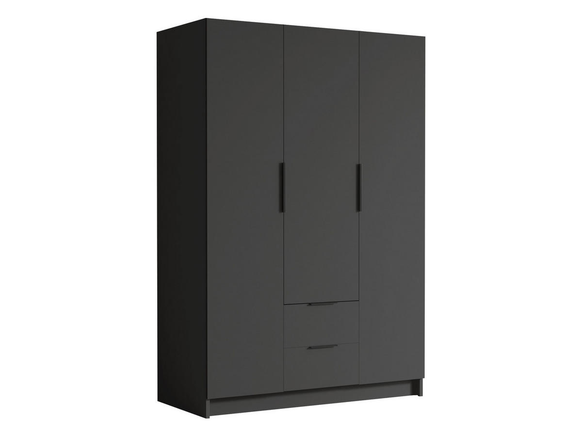 KLEIDERSCHRANK Calwi I - Schwarz, Holzwerkstoff/Kunststoff (150/216/60cm) - MIRJAN24