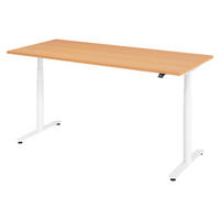 SCHREIBTISCH elektrisch Bluetooth & App XDLR 180/80/72 cm in Buchefarben/Weiß - Buchefarben/Weiß, Holzwerkstoff (180/80/72cm) - bümö