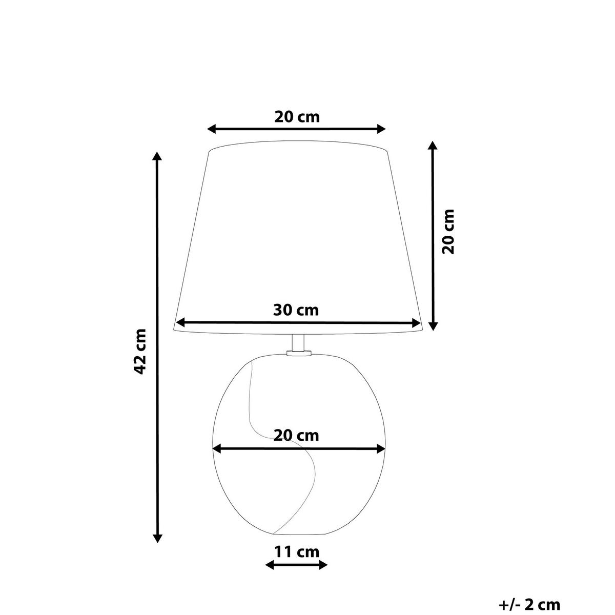 TISCHLAMPE Argun 30/30/42 cm - Schwarz, Keramik (30/30/42cm) - Beliani
