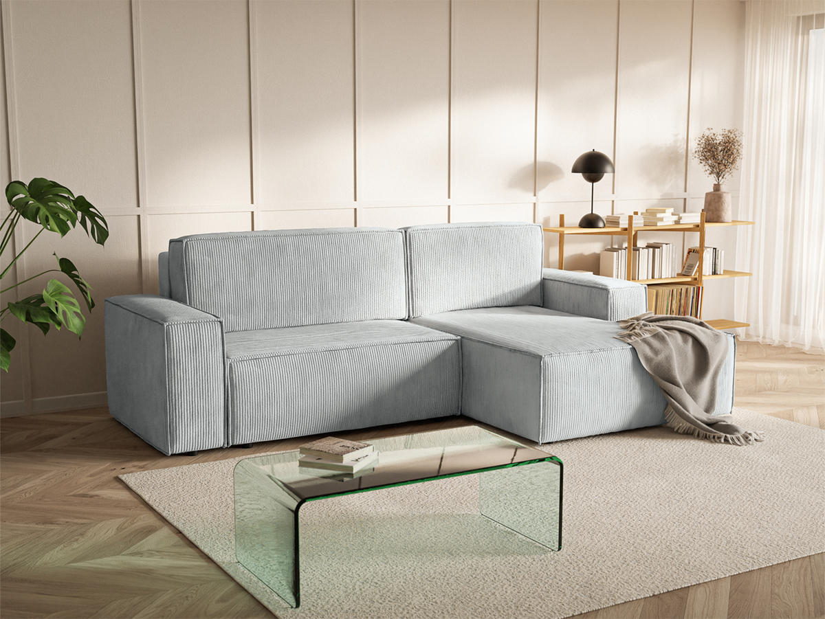 ECKSOFA Kokko mit Schlaffunktion, Blaugrau - Blaugrau, Textil (267/167cm) - Fedve