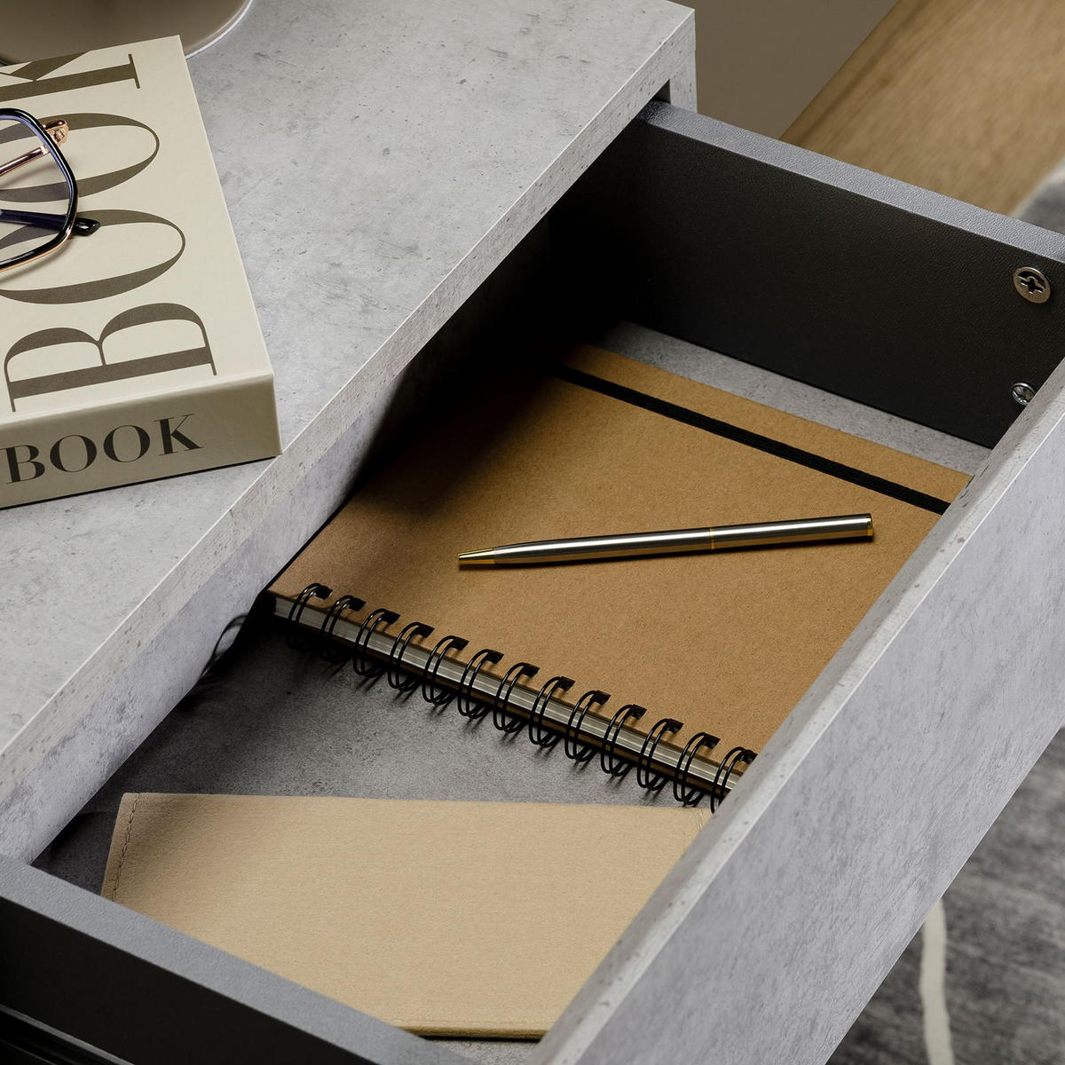 NACHTTISCH ANNE hängend - Hellgrau, Holzwerkstoff (42/14/30cm) - CARO-Möbel