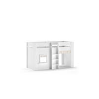 HOCHBETT Karrie 206x120x105 aus MDF in Weiß mit Stoffset - Weiß, Holzwerkstoff (90/200cm) - 58aufmkessel