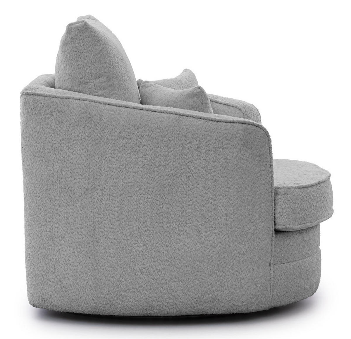 DREHSESSEL Ted aus Grau Boucle-Stoff - Schwarz/Grau, Holz/Textil (107/94/100cm) - S-Style Möbel