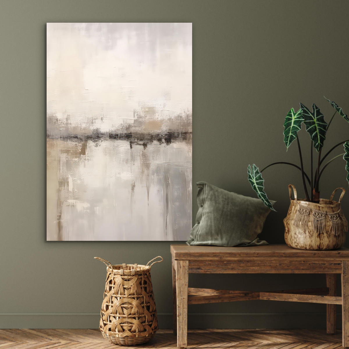 METALLBILD Moderne Kunst - Abstrakt - Beige 60x90 cm - Beige, Metall (60/90cm) - MuchoWow