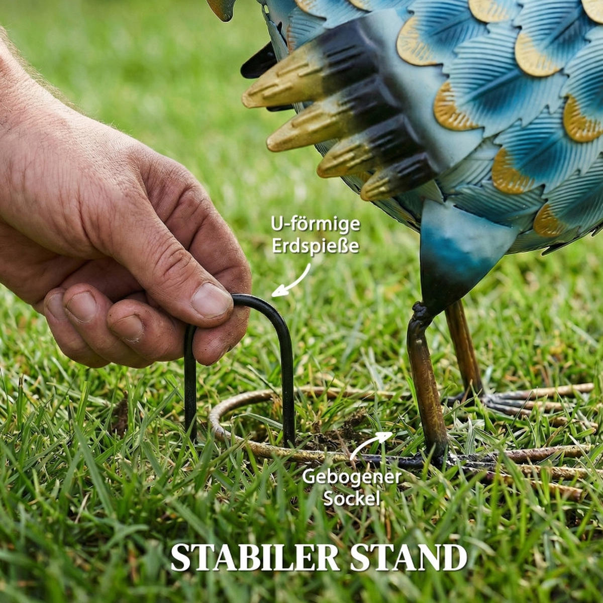 HAHN Gartenfigur aus Metall Handbemalt 44x18x41 cm - Multicolor, Metall (18/41/44cm) - Modfu