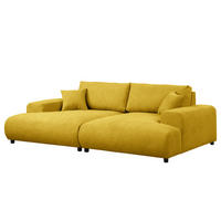 BIGSOFA - Gelb/Schwarz, Kunststoff/Textil (237/79/144cm) - home24