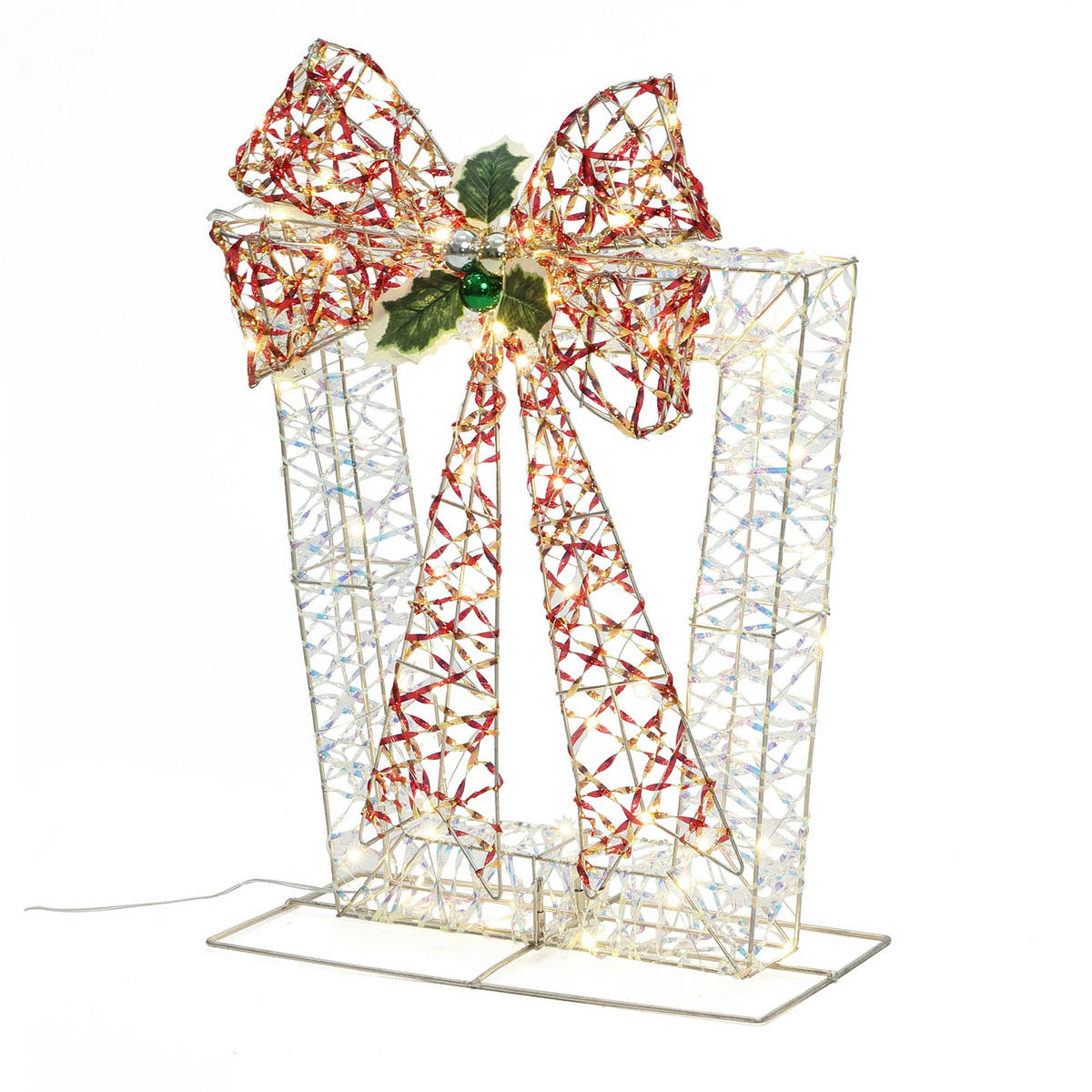 LED Weihnachtsdeko HTHD0240 - Rot/Goldfarben, Kunststoff/Metall (15/54/35cm) - Hometopia