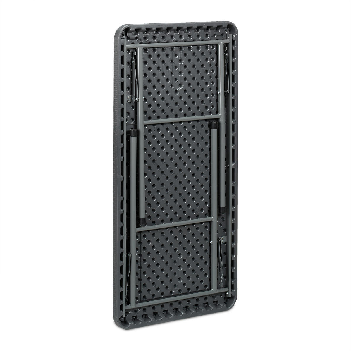 GARTENTISCH - Grau, Kunststoff/Metall (61/121.5/74cm) - Relaxdays