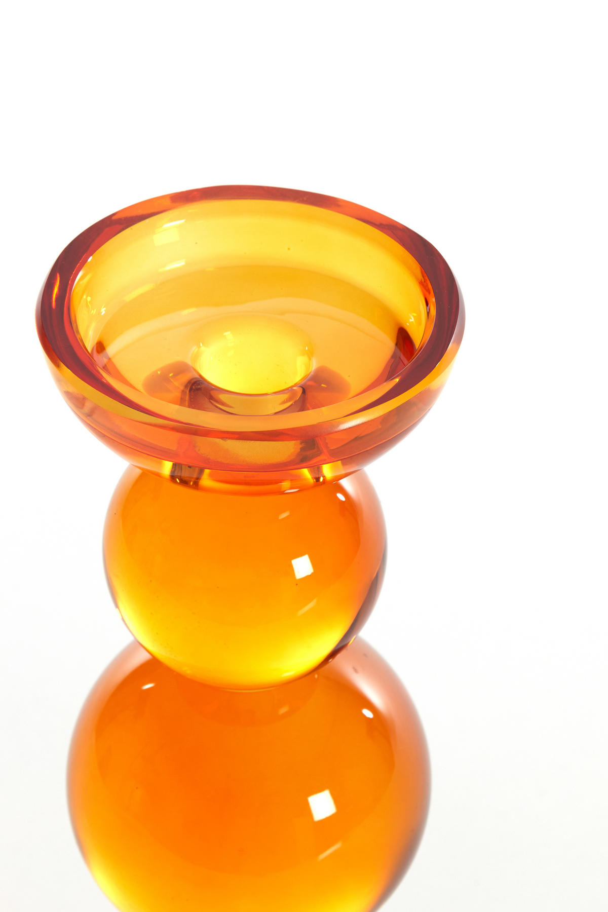 KERZENHALTER Itinga Orange Ø9,5/34 cm - Orange, Glas (9.5/34/9.5cm) - Light & Living