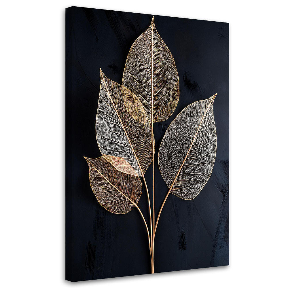 WANDBILD blätter botanik minimalismus - Grau, Textil (40/60cm) - Feeby