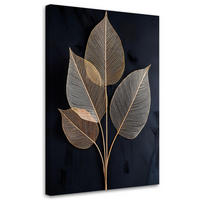 WANDBILD blätter botanik minimalismus - Grau, Textil (40/60cm) - Feeby