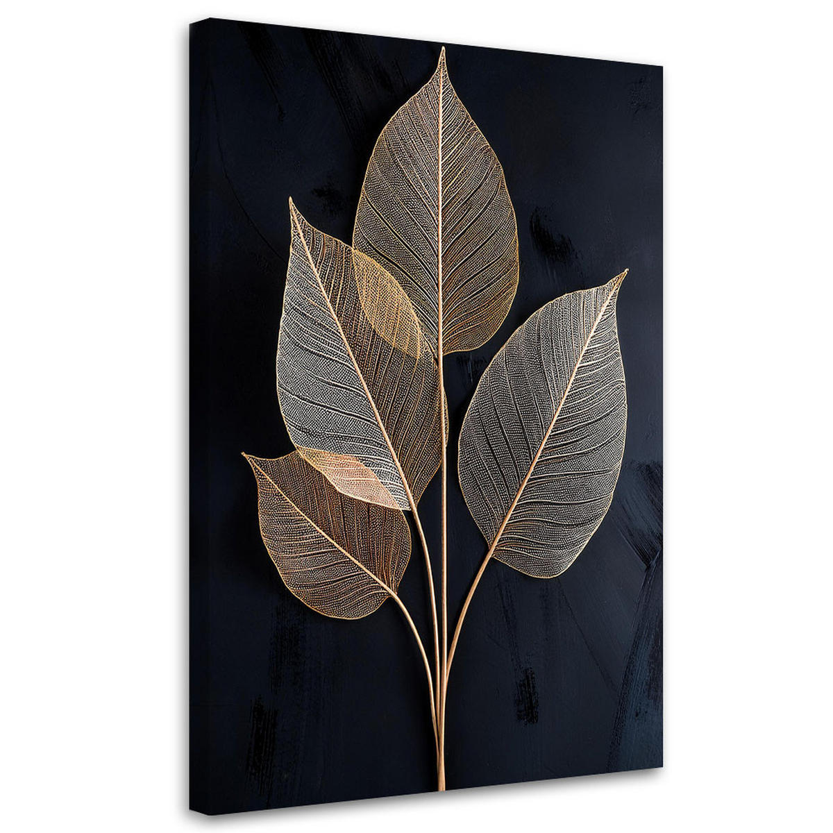 WANDBILD blätter botanik minimalismus - Grau, Textil (40/60cm) - Feeby