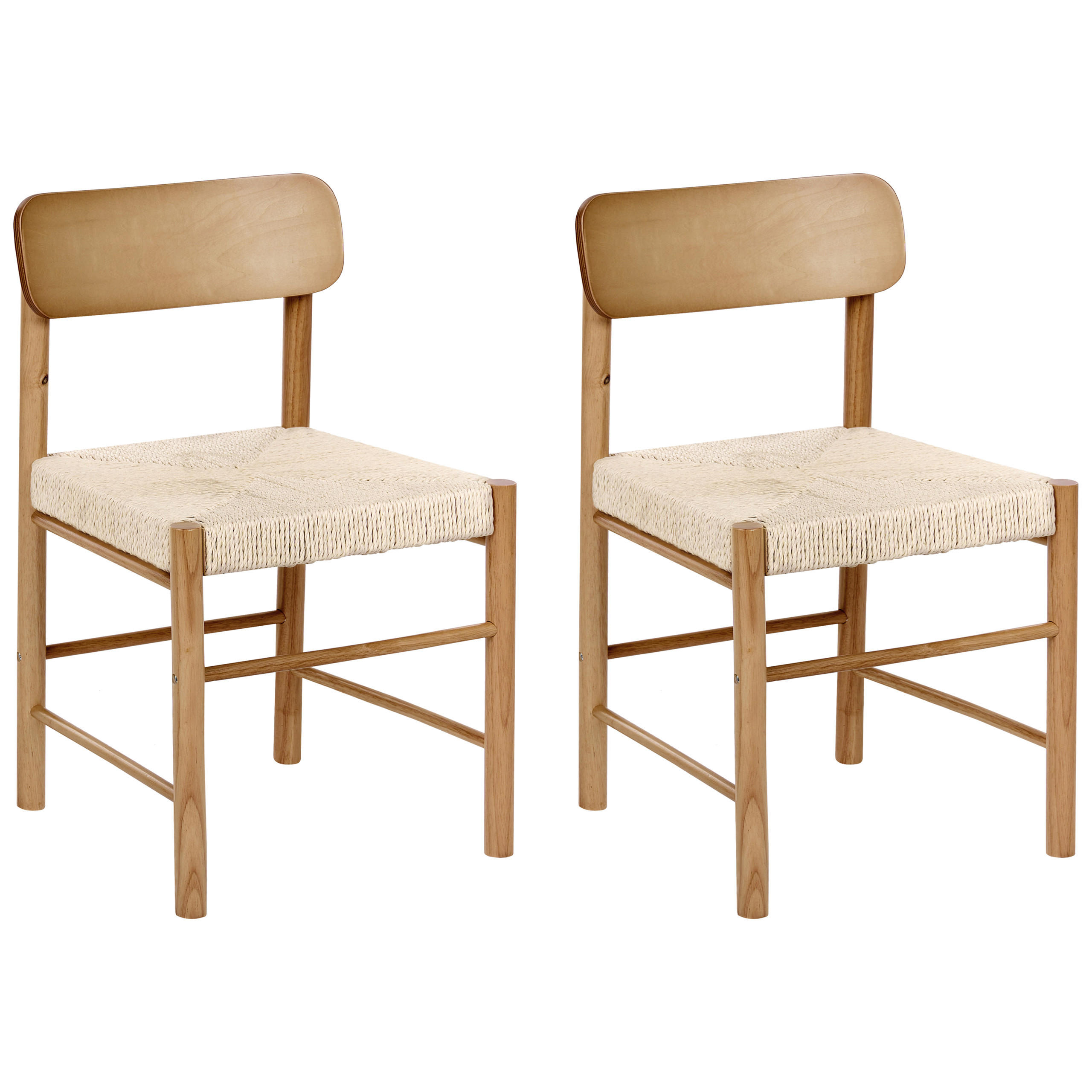 ESSZIMMERSTUHL 2er-Set Holz Braun Digne - Braun, Holz (46/75/46cm) - Beliani