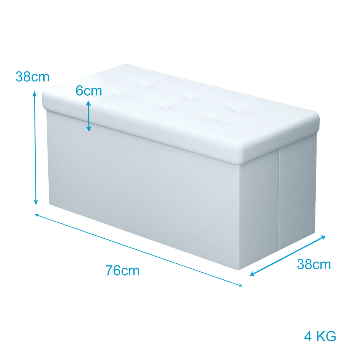SITZBANK Faltbar Kunstleder (Weiß) - Weiß, Karton (78/38/38cm) - Intirilife