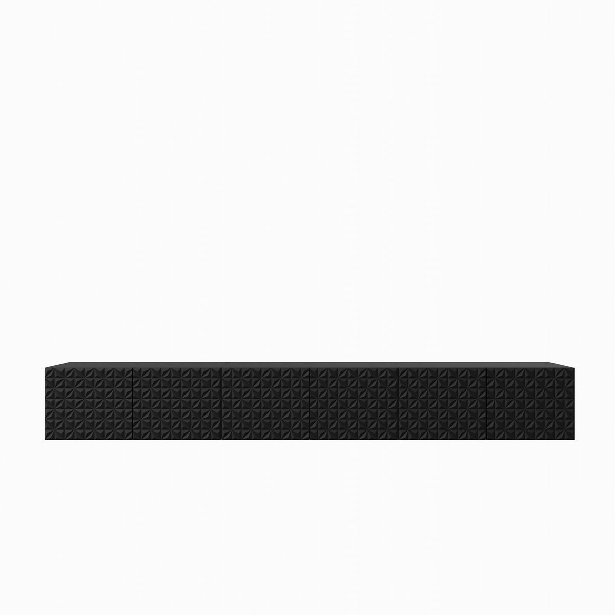 TV-SCHRANK Cali 300 cm, sechstürig, schwarz - Schwarz, Kunststoff (300/41/40cm) - Margaret Hadas24
