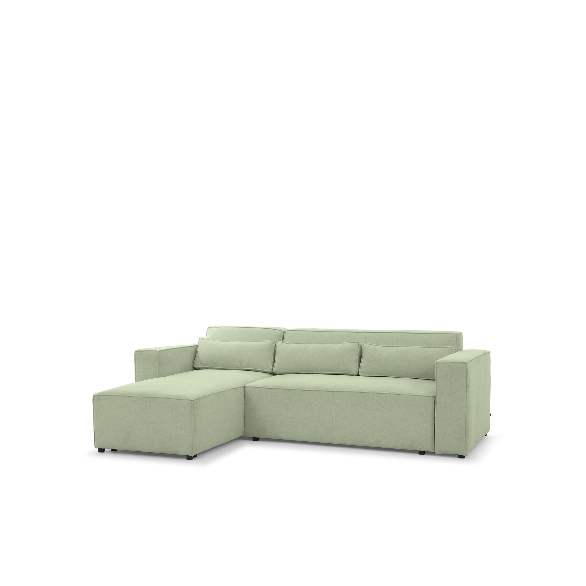 ECKSOFA Schlafsofa Waldo In Stoff Poso - Hellgrün, Holzwerkstoff/Textil (260/173cm) - Fun Möbel