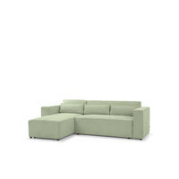 ECKSOFA Schlafsofa Waldo In Stoff Poso - Hellgrün, Holzwerkstoff/Textil (260/173cm) - Fun Möbel