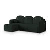 ECKSOFA SUVINO Grün Geflochtener Stoff mit Schlaffunktion - Grün, Holz (230/143cm) - MASSENO
