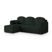 ECKSOFA SUVINO Grün Geflochtener Stoff mit Schlaffunktion - Grün, Holz (230/143cm) - MASSENO